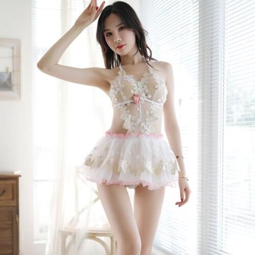 Sexy Lingerie Sexy Transparent Temptation New Pajamas Nightdress Floral Youthful Vigor