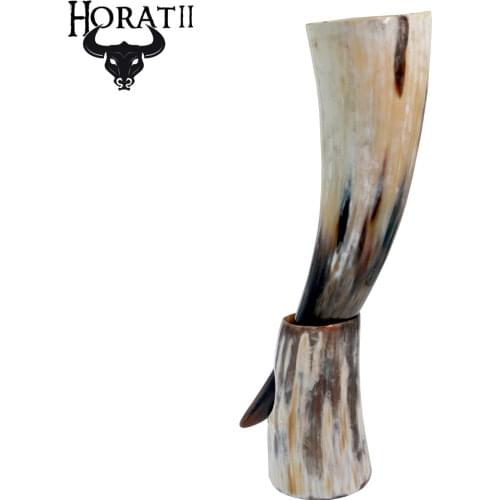 Hand-Made Home Natural Viking Drinking Horn with Stand Cups Ale Beer Wine Goblet Chalice Tankard Ox Horn Beaker Vessels