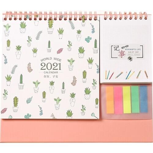 Student Desk Calendar With Memo and Sticky Notes Set Waterproof Dirt-proof 3 in 1 Calendar Sets for Student 255*220mm UY8