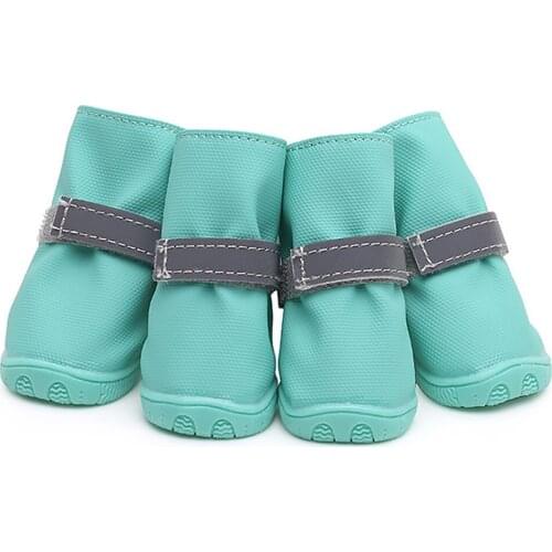 Waterproof Dog Shoes For Small Medium Dogs Shoes Anti-slip Reflective Strappy Puppy Pet Dog Snow Rain Boots For Teddy Bichon