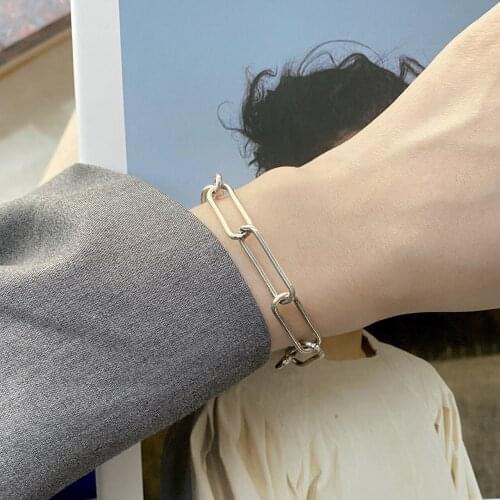 925 Sterling Silver Creative Fashion Handmade Bangles & Bracelet for Women Korean Style Simple Party Couple Jewelry