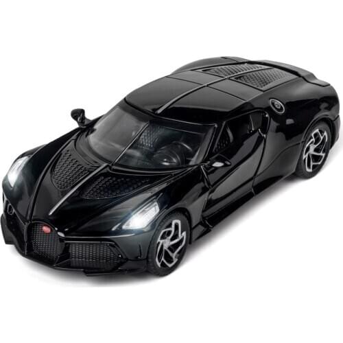 1/32 High Simulation Alloy New Bugatti La Model Car Sound And Light Pull Back Metal Die-Cast Collection Toy Car Children Gift