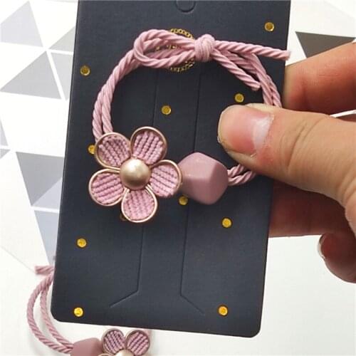 1PCS Lovely Pink Flower Ball Elastic Hair Bands Knot Scrunchie Women Headbands Fashion Korean Hair Accessories For Girls NEW