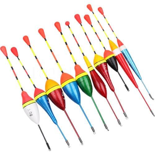 10Pcs/Lot Fishing Floats Set Buoy Bobber Fishing Light Stick Floats Fishing Accessories Fluctuate Mix Size Color float buoy
