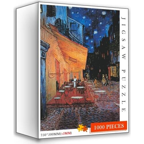 1000 Pieces Jigsaw Puzzle Famous Oil Painting Wooden Puzzle Toys Van Gogh The Night Cafe Adults 1000 Pieces Jigsaw Puzzle Toys
