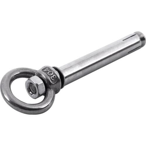 2Pcs Stainless Steel Raw Style Shield Anchor Eye Bolts M6 x 82mm,Silver CNIM Hot