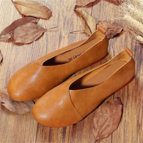 2019 Leather Flat Shoes Woman Hand-sewn Leather Loafers Flexible Spring Casual Shoes Women Flats Women Shoes