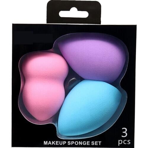 3 Pcs Cosmetic Puff Makeup Sponge Set Blender Make Up Tools Beauty Face Foundation Blending for Liquid Cream and Powder Accessor