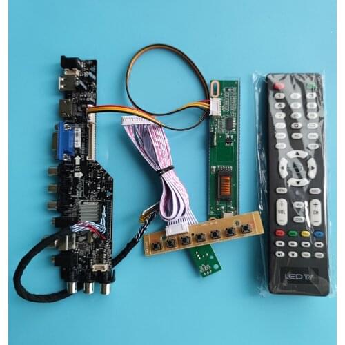 3663 TV Controller Driver Board 1 lamps New DVB-T2 DVB-T DVB-C Universal LCD Digital Signal +7 Key Button controller board