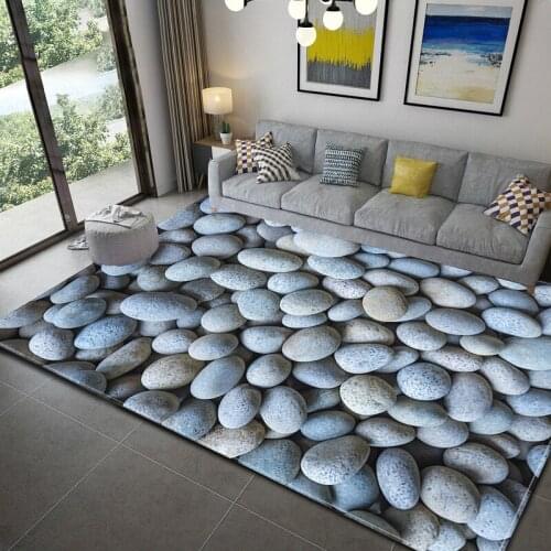 3D Cobblestone Simple Modern Bedroom Waterproof Carpet Living Room Table Mat Waterproof Non-slip Kids Bedroom Door Floor Rug