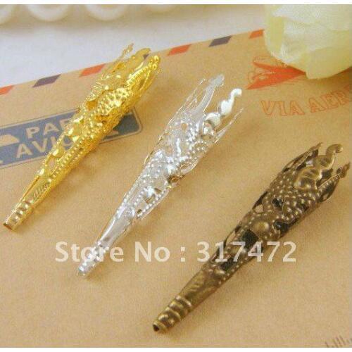 41mm Long Petunias Shape Silver Plated Beads Cap Mental Jewelry Cap Free ship! ( LEAVE A MESSAGE WHAT COLOR)