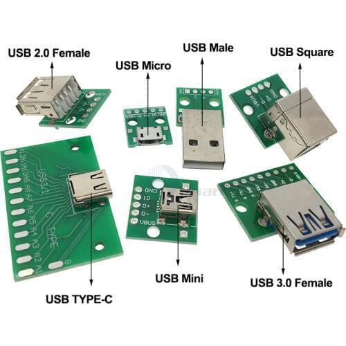 5PCS Micro MINI USB 2.0 3.0 To DIP Adapter 5pin Female Connector B Type PCB Converter Breadboard Switch Board SMT Mother Seat