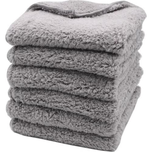 6PCS 500GSM 40X40Cm Super Thick Plush Edgeless Microfiber Towels Car Care Cleaning Cloths Microfibre Polishing Detailing Drying