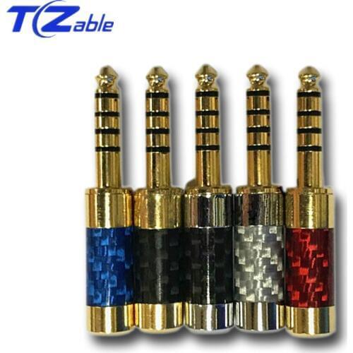 Audio Plug Adapter Gold-plated 4.4mm Jack 5 Pole Earphone Splice Adapter DIY HiFi Stereo Headphone Solder Wire Connector Plug