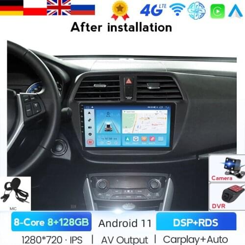 2 Din Android 10 Car Radio For Suzuki SX4-CROSS 2014-2017 Android Navigation Gps Radio Stereo Video Multimedia WIFI CAM Player