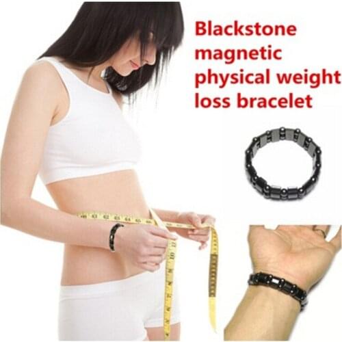 Hot Selling Unisex Weight Loss Round Black Stone Magnetic Therapy Bracelet For Men Women Health Care Hematite Stretch Bracelets