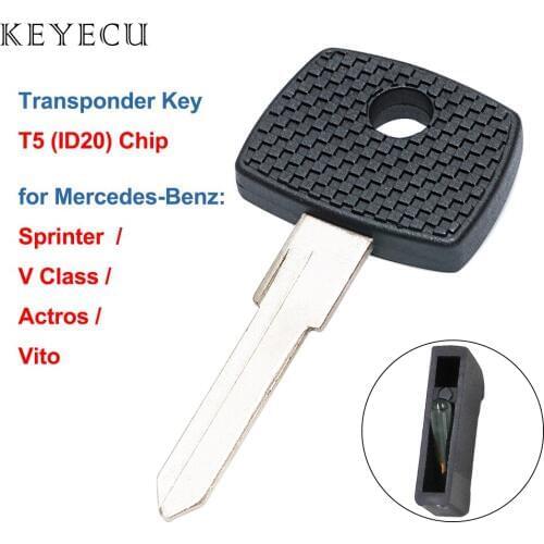 Keyecu Transponder Key Fob for Mercedes Actros Atego Axor Sprinter Vito for Benz YM15 uncut blade with T5 ID20 Chip