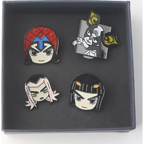 Anime JOJOS Bizzare Adventure Enamel Pins Brooch Guido Mista Bruno Bucciarati Leone Abbacchio Iggy Badges Brooches Jewelry Gift