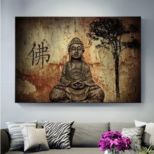Buddha Abstract Wall Art Canvas Prints Modern Street Wall Graffiti Art Canvas Buddha Paintings Buddhism Pictures Wall Decor