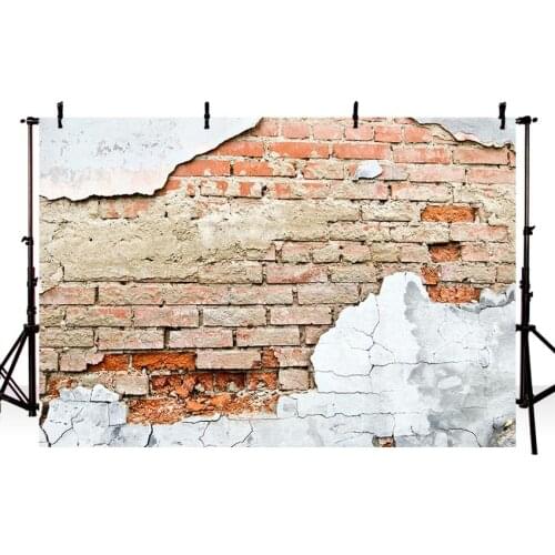 Red White Brick Wall Portrait Party Stage Grunge Photography Backgrounds Customized Photographic Backdrops for Photo Studio