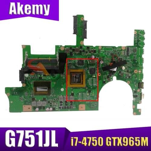 G751JL with i7-4750 CPU GTX965M motherboard REV2.0 For ASUS G751J G751JL Laptop mainboard Tested free shipping 90NB0890-R02000
