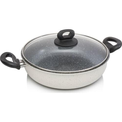 Cream Color 26 CM Cera Granite Shallowly Pots