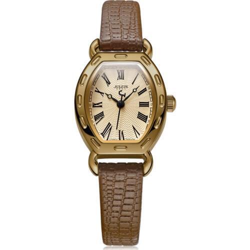 JULIUS Wrist Watches For Women Small Dial Rome Number Genuine Leather Whatch Rose Gold Antique Relogio Feminino Montre JA-544