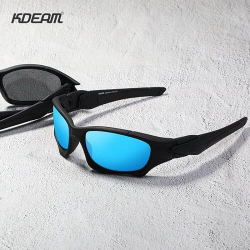 KDEAM Durable Light Weight Unisex Sport Sunglasses Polarized Night Vision Goggle Men Mirror Driving Shades Sun Glasses With Box