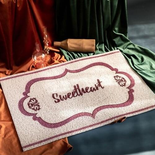 Vintage Style Entrance Door Mat Carpet PVC Anti-slip Mat Living Room Mat Home Hallway Doormat Custom Size Silk Loop Mat Carpet