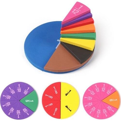 EVA Round Shaped Fractions Instrument Demonstrator Math Educational Toys School Math Learning Tool Equipment Teaching Gift