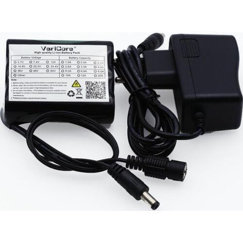 VariCore 12 v 2600 mAh 18650 Li-ion Rechargeable battery Pack for 35W LED Lamp CCTV Camera DC plug 5.5*2.1MM + 12.6V 1A Charger
