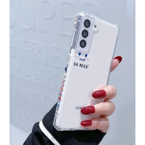 Cartoon shell is suitable for Samsung s21FE s20ultra s20 s10plus mobile phone shell note20 10side pattern transparent soft shell