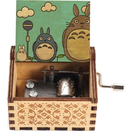 My Neighbor Totoro Music Box La Vie En Rose Halloween Wooden Hand Crank Music Box Birthday Present 2021 Hot-sale Wholesale