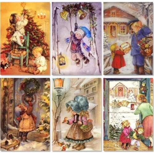 Kids Paint By Numbers Kit Oil Paints 40*50 Canvas Painting Loft Wall Picture Crafts For Adults For Drawing Handiwork