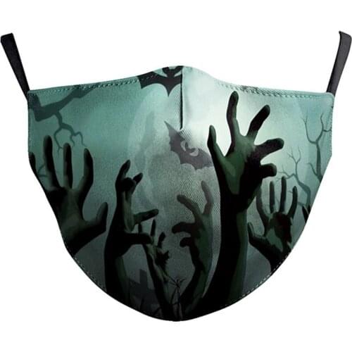 New Skull Horror scary Printing cosplay Adult mask Men Women fashion Dust-proof Street Sports Breathable Halloween Haze Masks