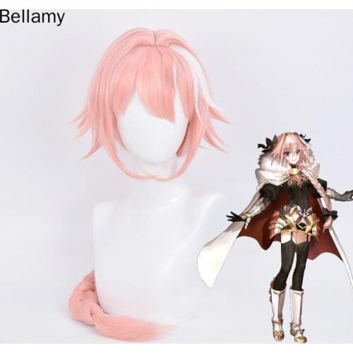 Game Fate/Grand Order Astolfo Cosplay hairwear Pink Cosplay Wig +Wig Cap