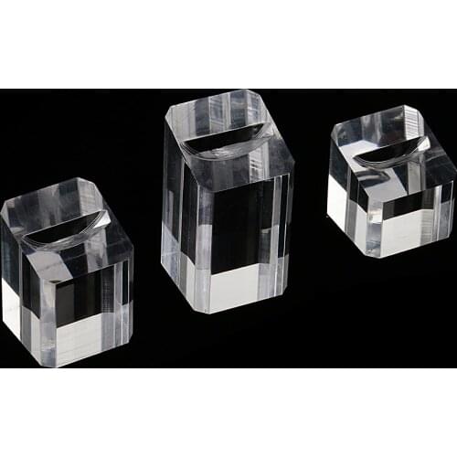 Prettyia 3pcs Transparent Clear Acrylic Stand Ring Holder Showcase Display