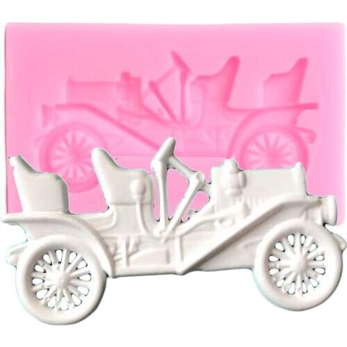 Retro Car Cupcake Topper Silicone Molds Cake Decorating Tools Sugarcraft Fondant Mold Candy Clay Chocolate Gumpaste Moulds