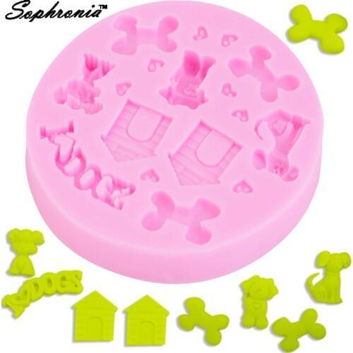 Sophronia Dog /Puppy /Pet Bone House Heart 1pcs UV Resin Jewelry Silicone Mold Expoxy Mold Jewelry Making DIY Decorate CrafM004