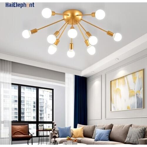 Modern LED Chandelier Lighting For Living Room Bedroom Nortic Deco Lights Indoor Luminaria Fixtures Black Gold Lamps No Bulbs