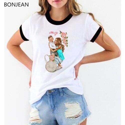 Super mom tshirt women clothes 2022 mom life print tee shirt femme white harajuku t shirt female korean style t-shirt oversized