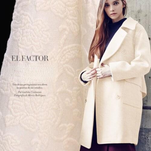 Woven Heavy Fabrics Jacquard Liangsi Wool Fabrics Autumn and Winter Clothing Wool Fabrics Wholesale High Quality Wool Cloth