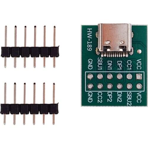 USB TYPE-C to DIP PCB Connector Pinboard Test Board Solder Female Dip Pin Header Adapter