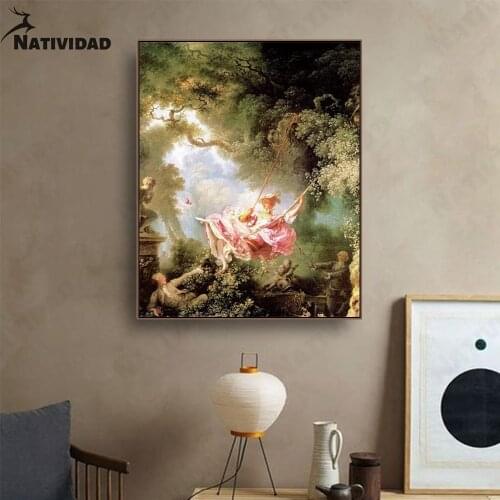 Vintage Flower Poster Decor Swing Art Canvas Painting Nordic Romantic Living Room Bedroom Wall Aesthetics Home Decoration