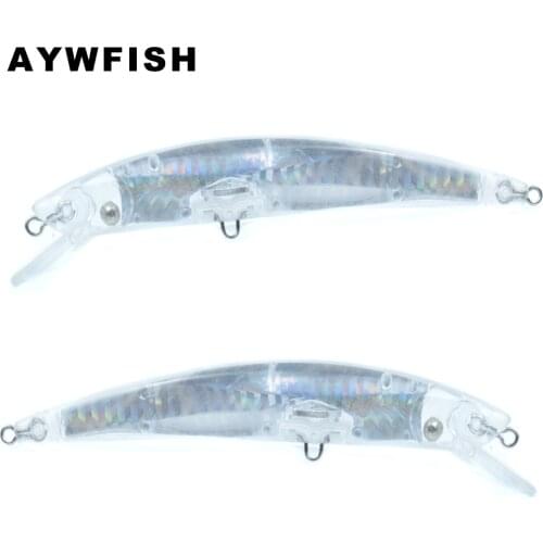 AYWFISH 20PCS A Lot Unpainted Minnow Wobbler 120mm 12g Hard Plastic Lure Body Floating Saltwater Fishing Tackle Crank Bait Blank