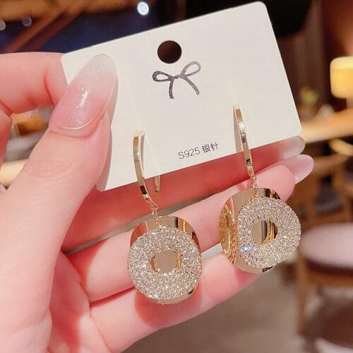 Retro Simple High Sense Circle C Earrings Fashion Temperament Cold Wind Earrings S925 Earrings Female