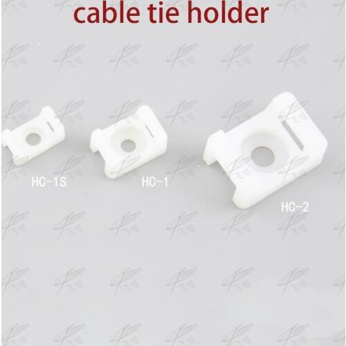 100pcs White Network Wire Nylon Plastic Self-locking Cable Zip Tie Base Holder