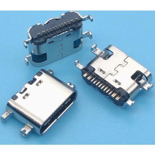 100Pcs/Lot Micro Usb Jack 3.1 Type-C 16Pin Smd 90 Degree Female Connector For Mobile Phone Charging Port Charging Socket