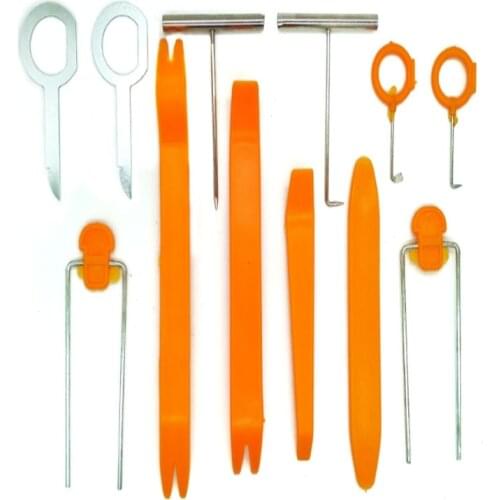 12 pieces of plastic car panel removal tool car radio door clip panel decoration dashboard audio removal installer pry repair to