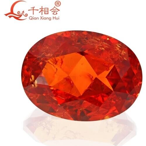 13.5ct Artificial sapphire oval shape natural cut orange color including minor cracks and inclusions corundum loose gem stone